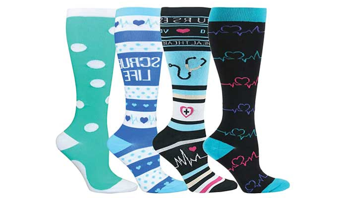 4 pair HLTPRO Compression Socks for Women